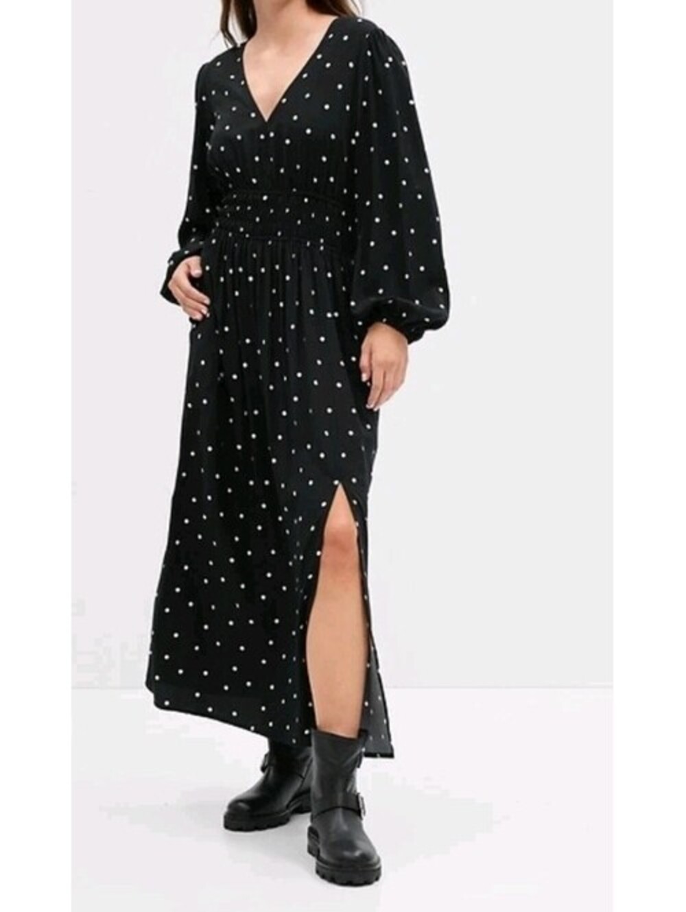 Gap Maxi Dress XXL Black White Polka Dot, GUC